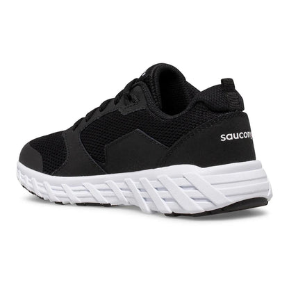 Saucony Preschool Wind 2.0 Wide Width Black/White