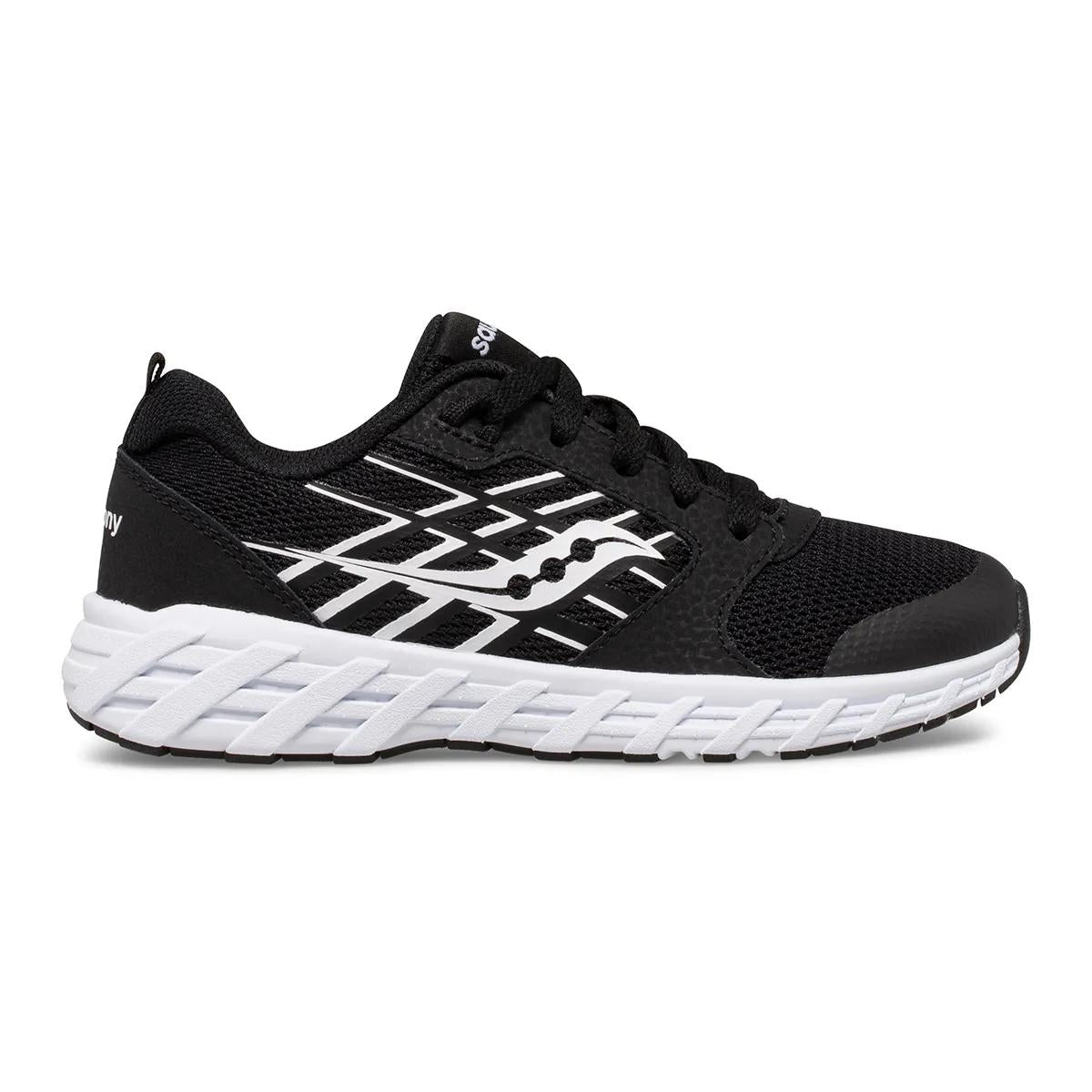 Saucony Preschool Wind 2.0 Wide Width Black/White