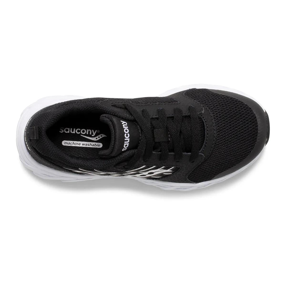 Saucony Preschool Wind 2.0 Wide Width Black/White