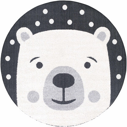 Kids Bear Animal Print Nursery Outdoor Area Rug - Clearance