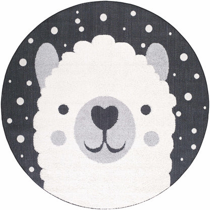 Kids Llama Animal Print Nursery Outdoor Area Rug - Clearance