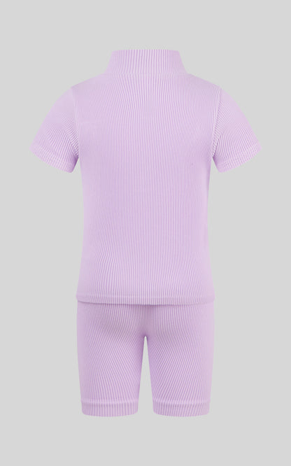 4-6X Rib Seamless Top & Short & Scrunchie Set