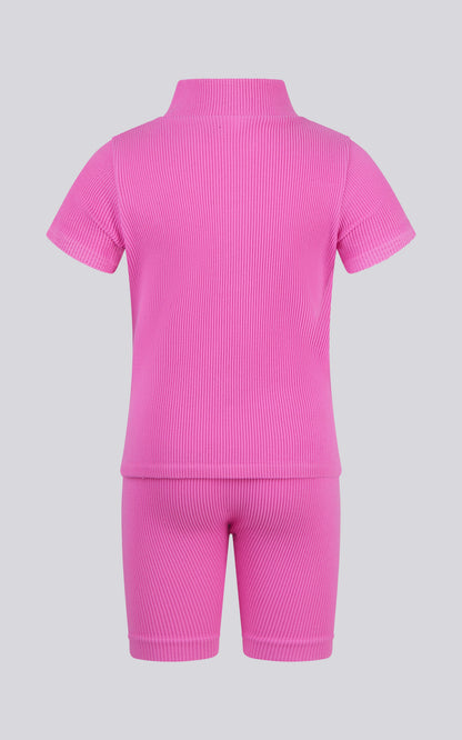 4-6X Rib Seamless Top & Short & Scrunchie Set