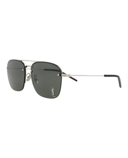 Saint Laurent Aviator-Frame Metal Sunglasses