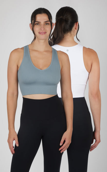 2 PK Ribbed V-Neck Tank Top