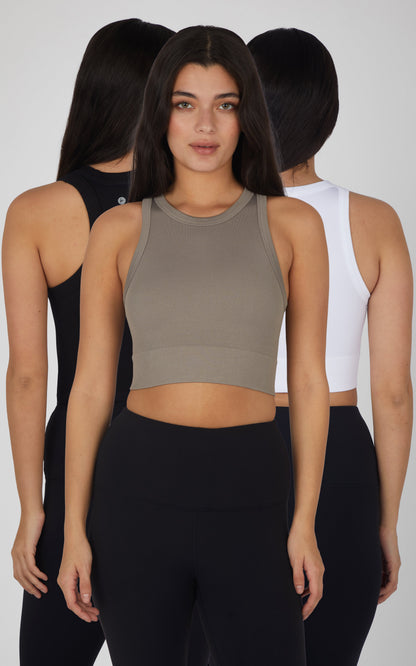 3 PK Seamless Ribbed Tricolor Tank - Our Stone Story