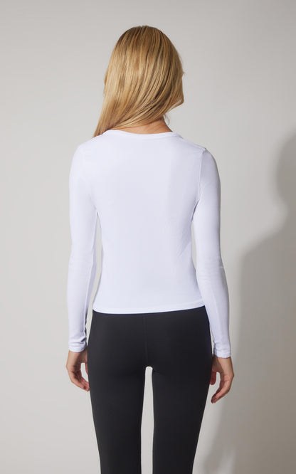 3 PK Ribbed Seamless Crew Neck, Scoop Neck and Square Neck Long Sleeve Top