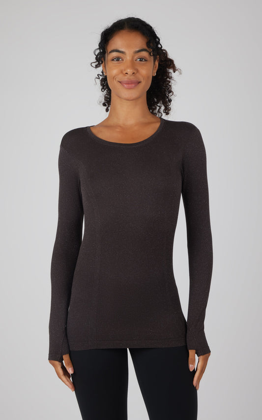 Lurex Seamless Long Sleeve Performance Shirt - Our Cafe Story