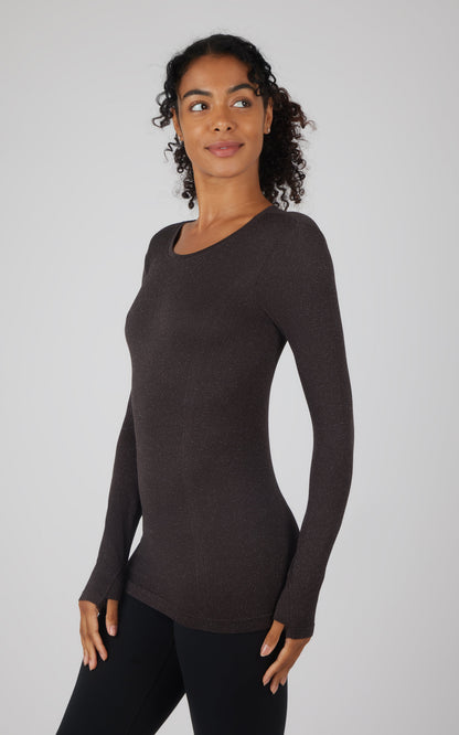 Lurex Seamless Long Sleeve Performance Shirt - Our Cafe Story