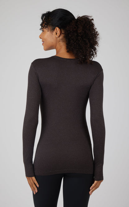 Lurex Seamless Long Sleeve Performance Shirt - Our Cafe Story