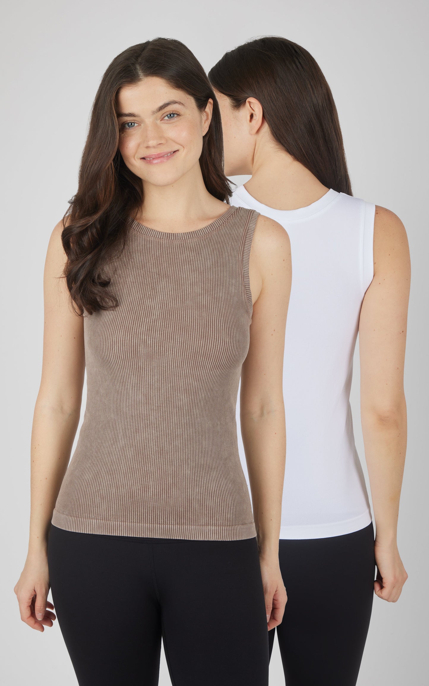 2 PK Stonewash Ribbed Seamless Tank