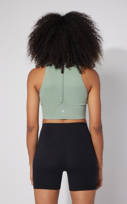 2 PK Ribbed Seamless V-Neck Cropped Tank Top