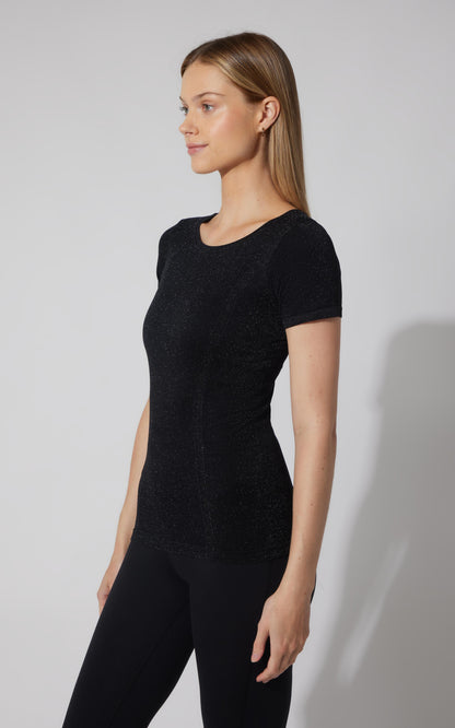 Lurex Seamless Short Sleeve Active Shirt - Our Cafe Story