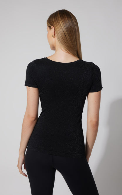 Lurex Seamless Short Sleeve Active Shirt - Our Cafe Story