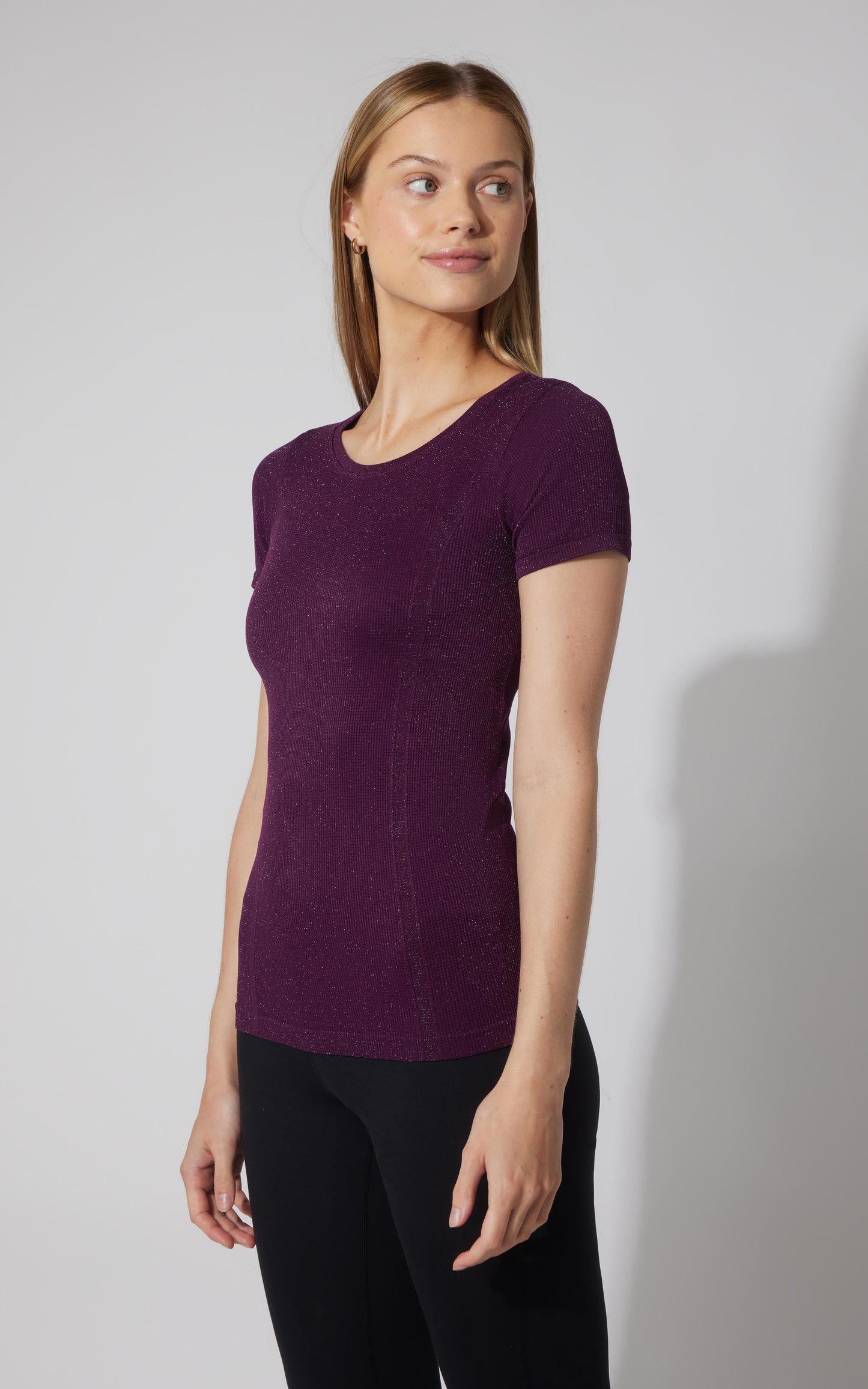 Lurex Seamless Short Sleeve Active Shirt - Our Cafe Story