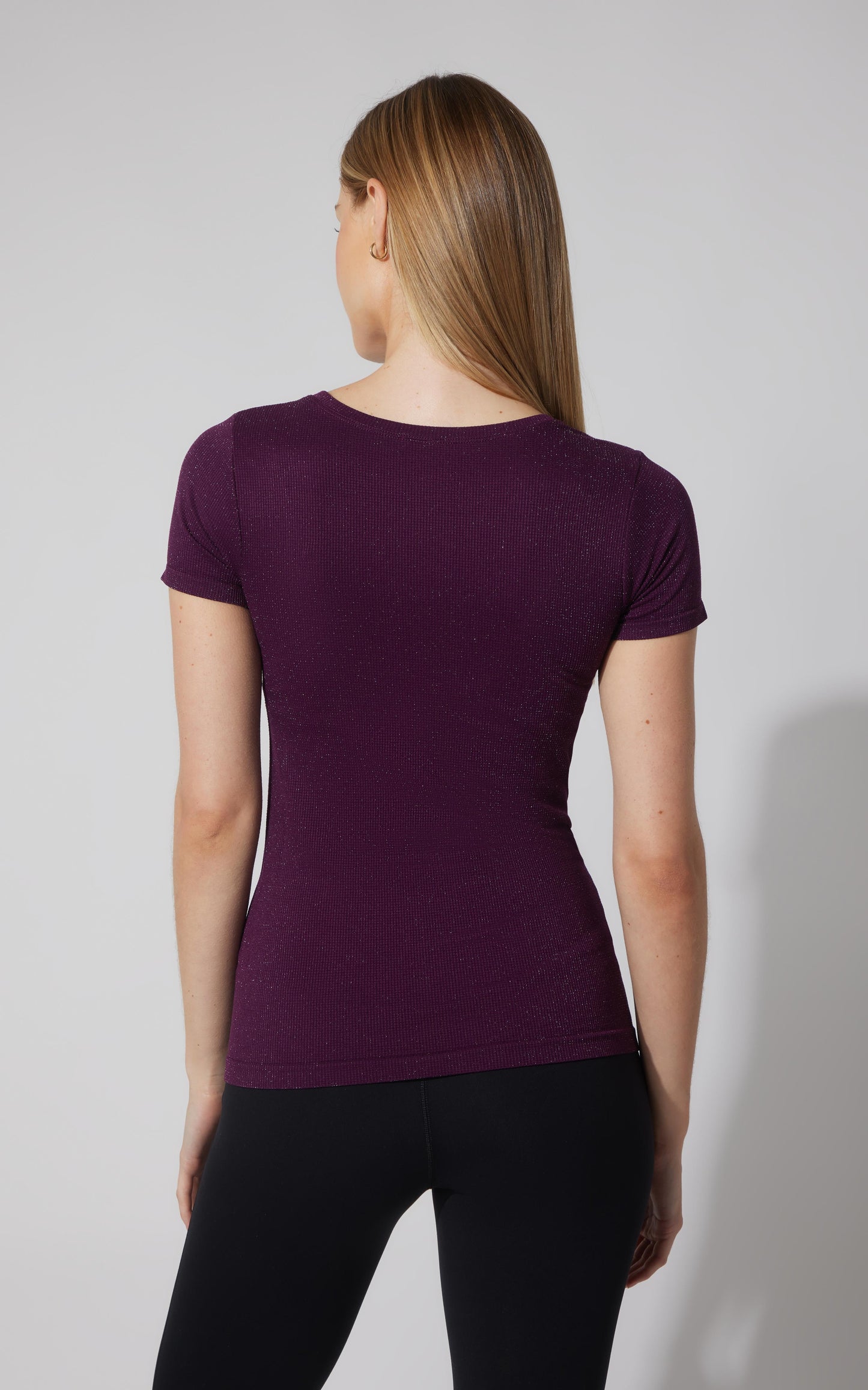 Lurex Seamless Short Sleeve Active Shirt - Our Cafe Story