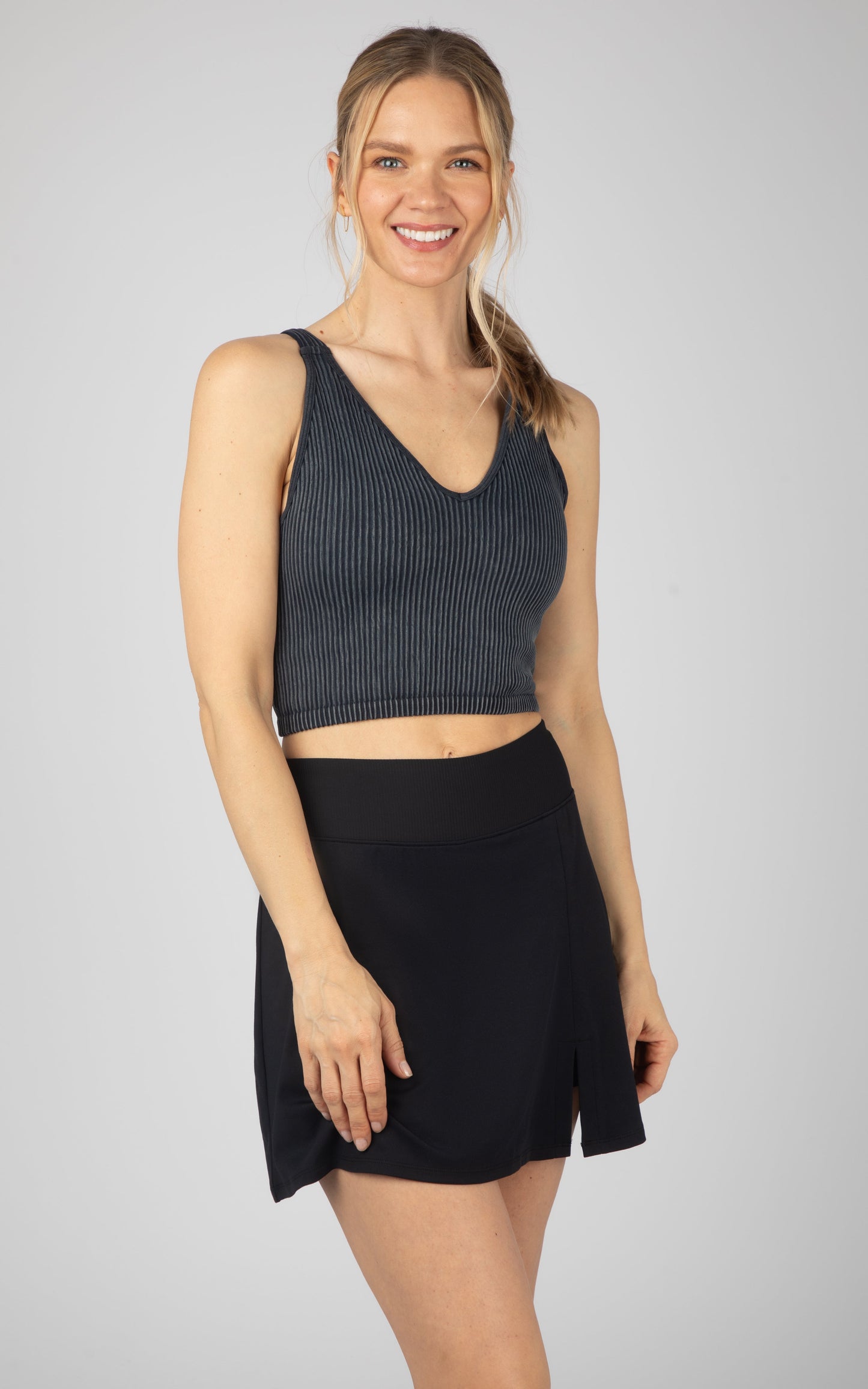 2 PK Stone Wash V-Neck Tank