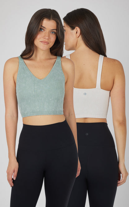 2 PK Stone Wash V-Neck Tank - Our Stone Story