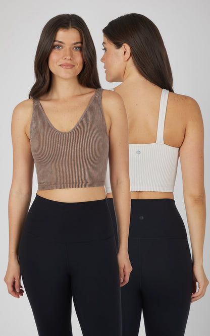 2 PK Stone Wash V-Neck Tank - Our Stone Story