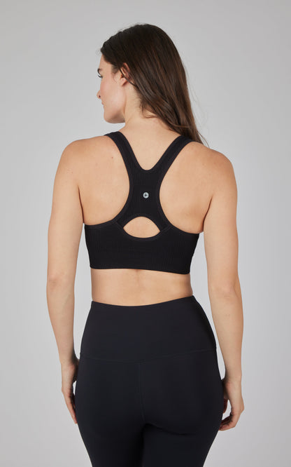 2 PK Seamless Textured Zip Bra Top