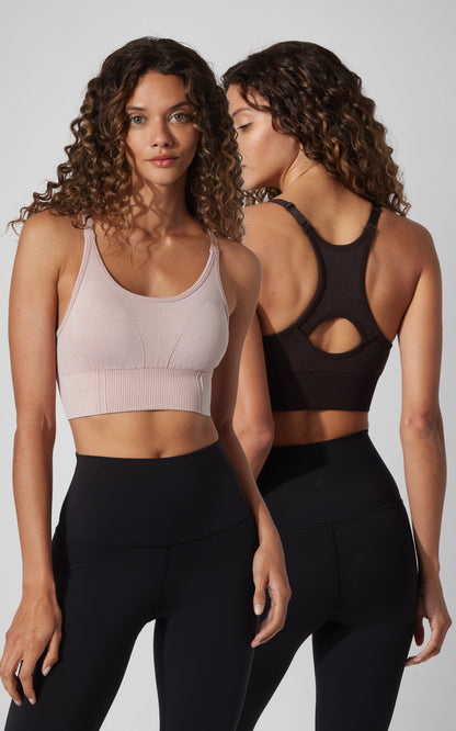 2 PK Stone Washed Verta Textured Bra - Our Cafe Story