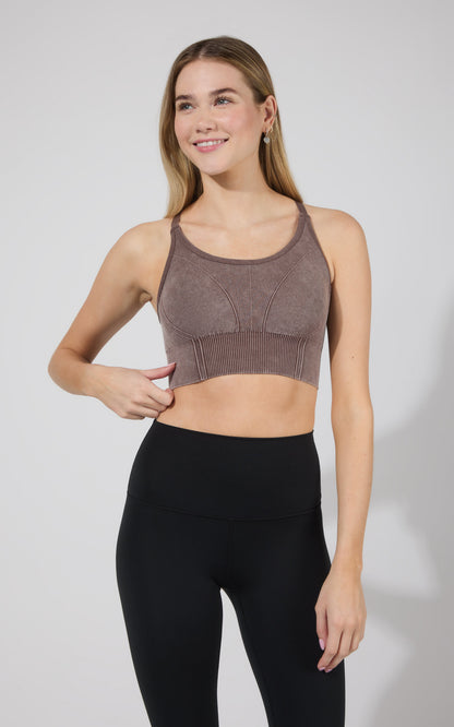 2 PK Stone Washed Verta Textured Bra