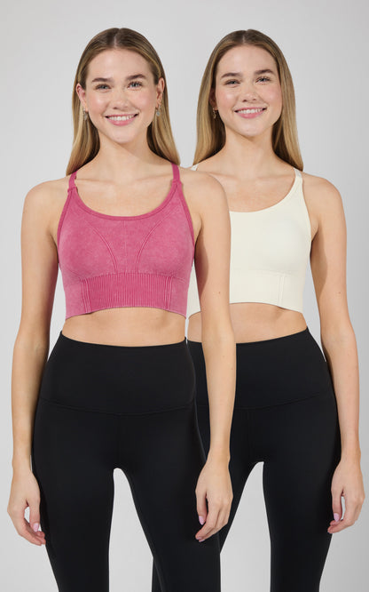 2 PK Stone Washed Verta Textured Bra