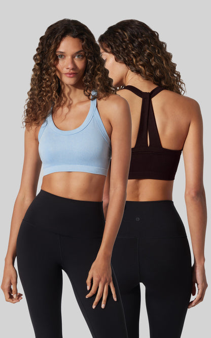 2 PK Stone Washed Seamless Marvella Bra Tank