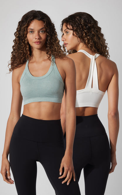 2 PK Stone Washed Seamless Marvella Bra Tank