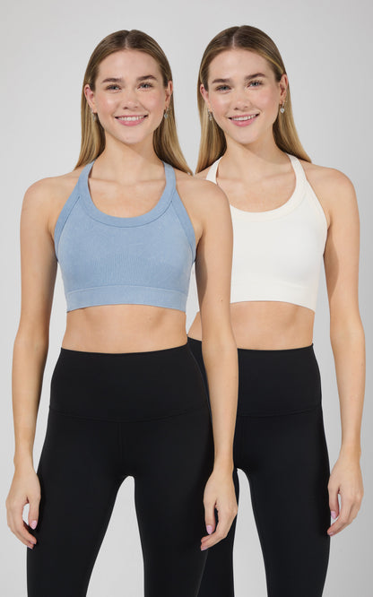 2 PK Stone Washed Seamless Marvella Bra Tank