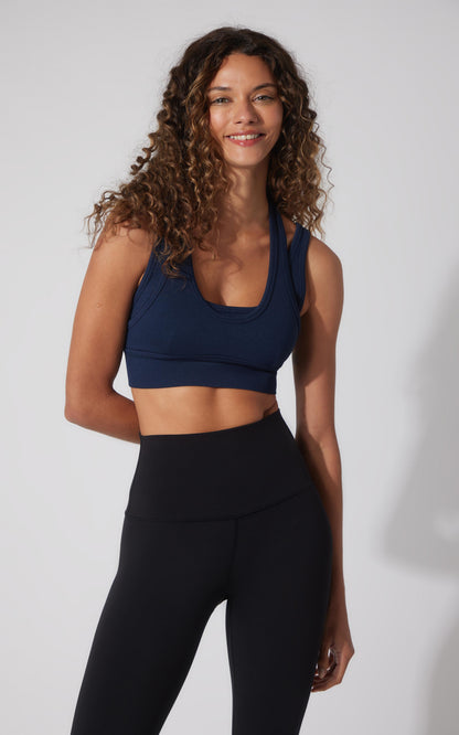 Seamless Ribbed Double Layer Bra - Our Petal Tone Story