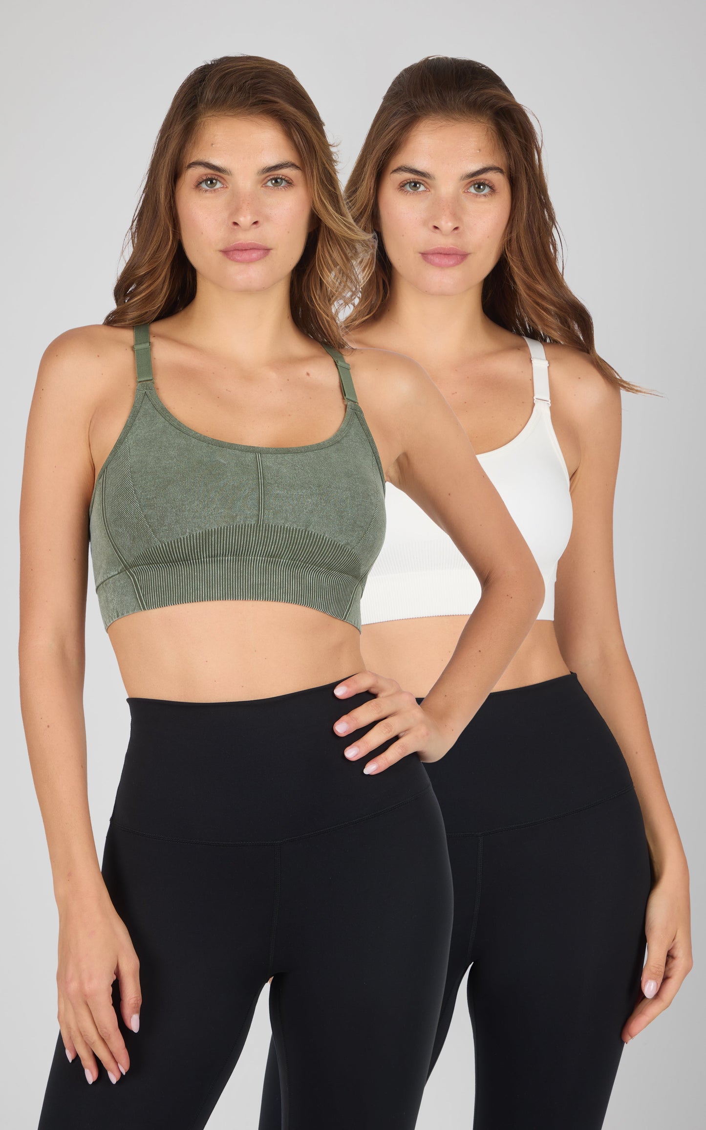 2PK Stone Wash Seamless Ribbed Maelis Bra