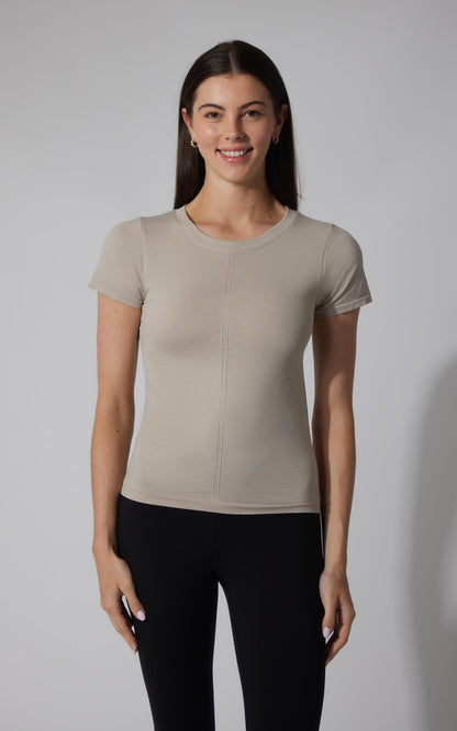 2 PK Seamless Bridgett Short Sleeve Full Length Tee