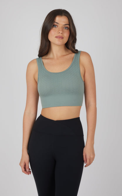 2 PK Textured Seamless Scooped Neck Bra