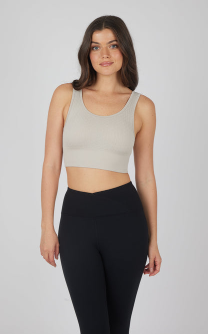 2 PK Textured Seamless Scooped Neck Bra