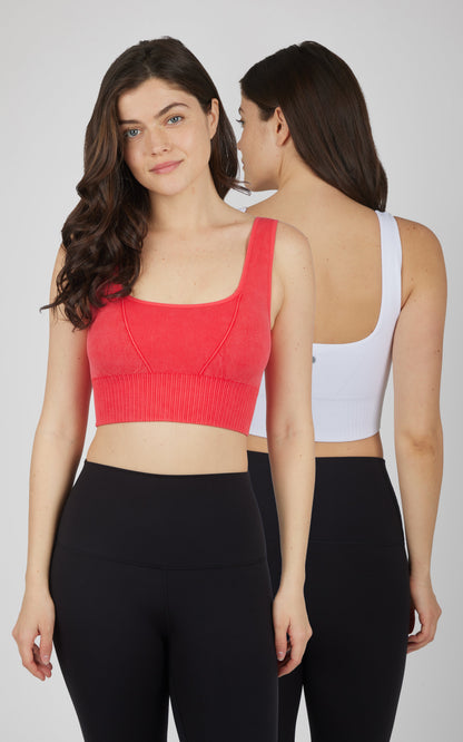 2 PK Stonewash Seamless Bra Tank - Our Cafe Story