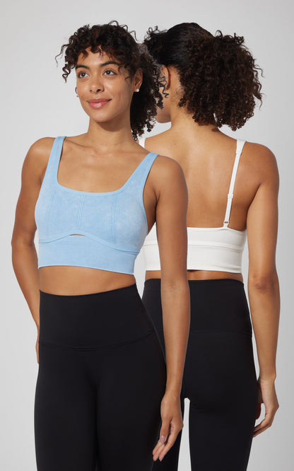 2 PK Stonewash Ribbed Seamless Bra - Our Petal Tone Story