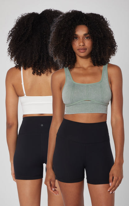 2 PK Stonewash Ribbed Seamless Bra - Our Petal Tone Story