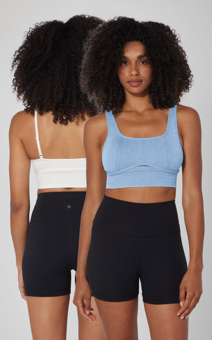 2 PK Stonewash Ribbed Seamless Bra - Our Petal Tone Story