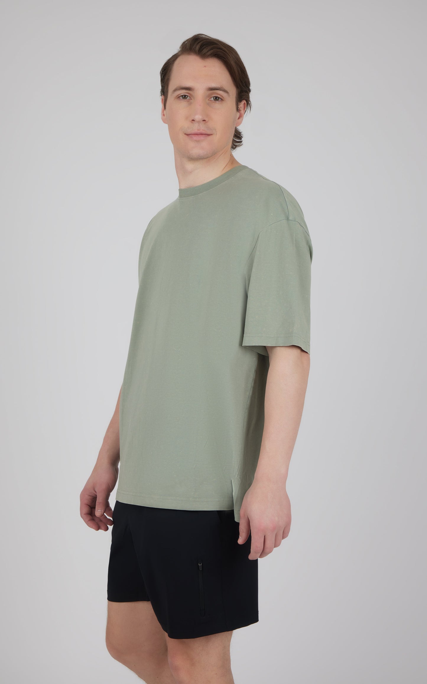 Mens Acid Wash Oversized Boxy Crew Neck Tee