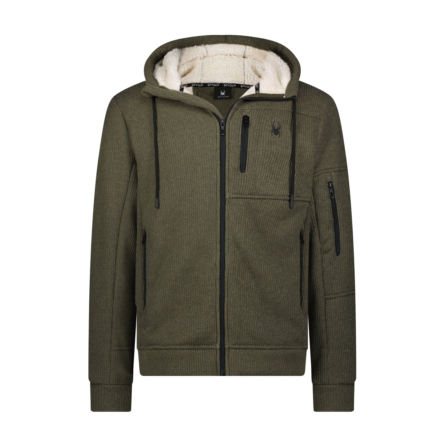 Mens Sherpa Hoodie - Olive