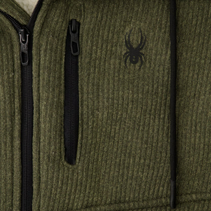 Mens Sherpa Hoodie - Olive