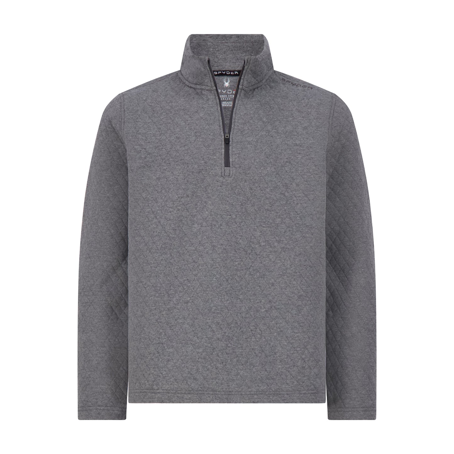 Spyder Men's Diamond Quilt Quarter Zip - Grey
