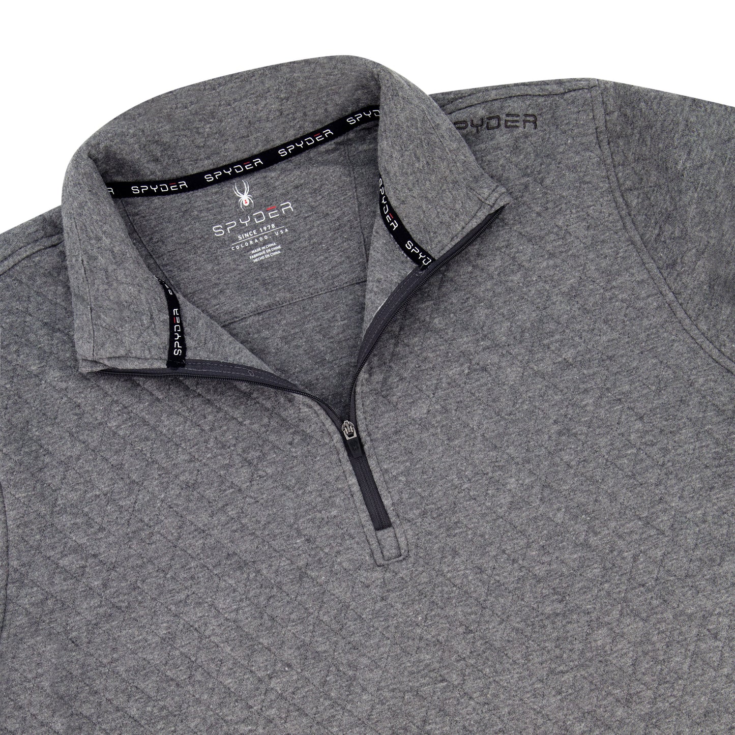 Spyder Men's Diamond Quilt Quarter Zip - Grey