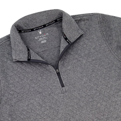 Spyder Men's Diamond Quilt Quarter Zip - Grey