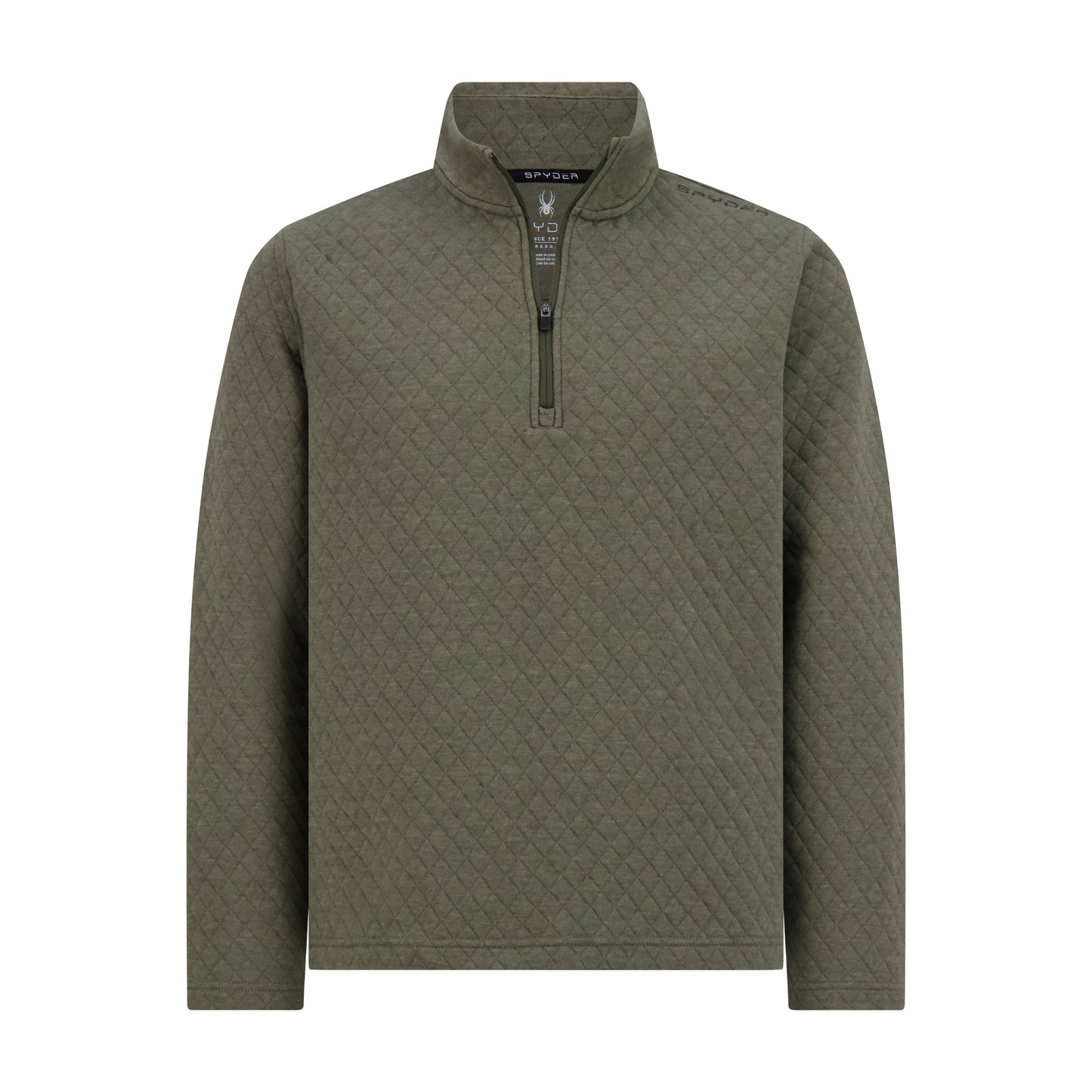 Spyder Men's Diamond Quilt Quarter Zip - Olive