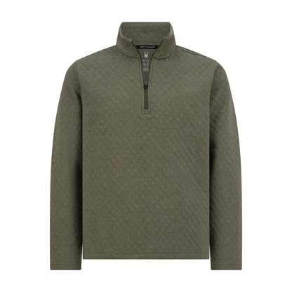 Spyder Men's Diamond Quilt Quarter Zip - Olive