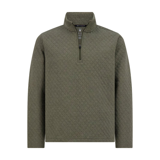 Spyder Men's Diamond Quilt Quarter Zip - Olive