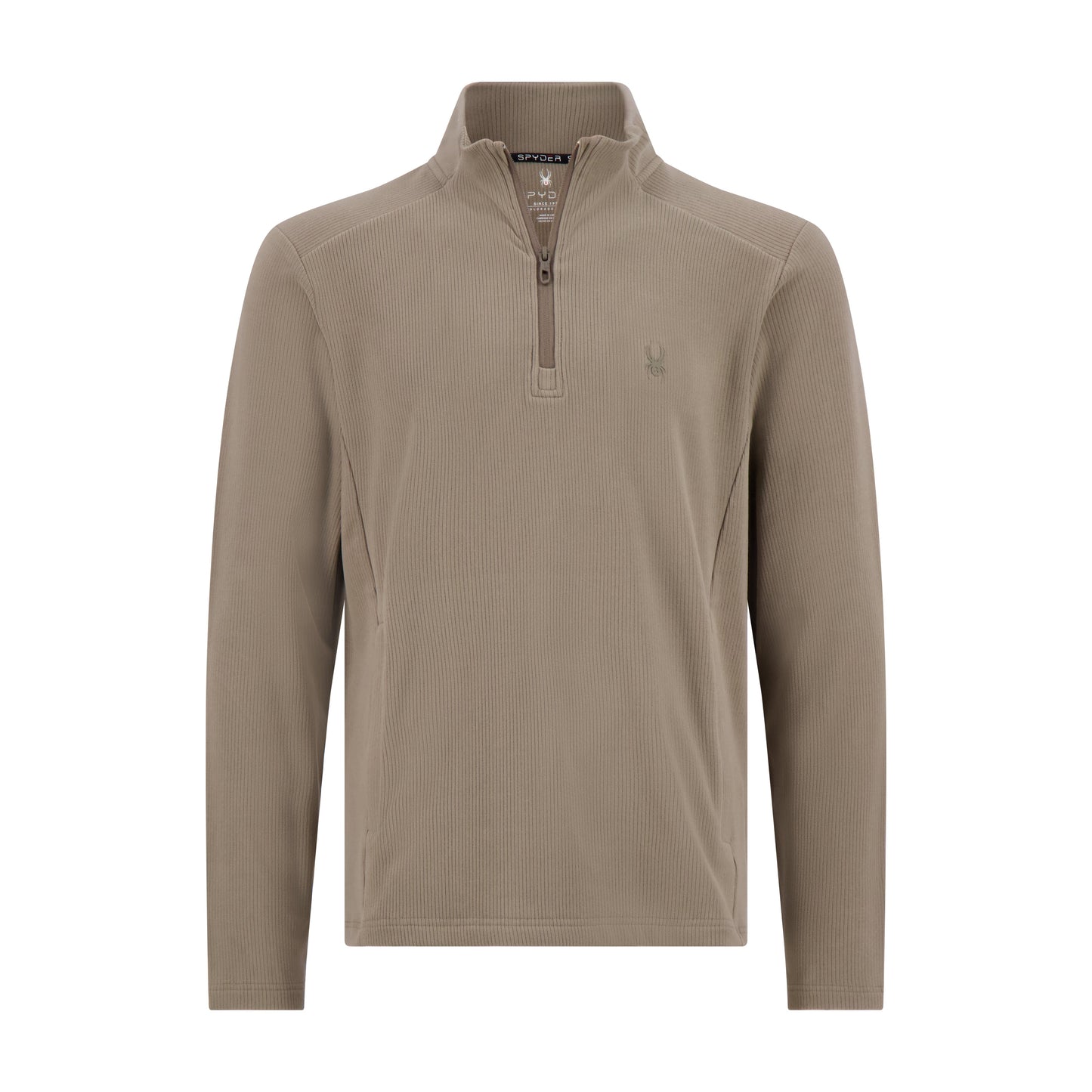 Spyder Men's Corduroy Double Knit Quarter Zip - Timber