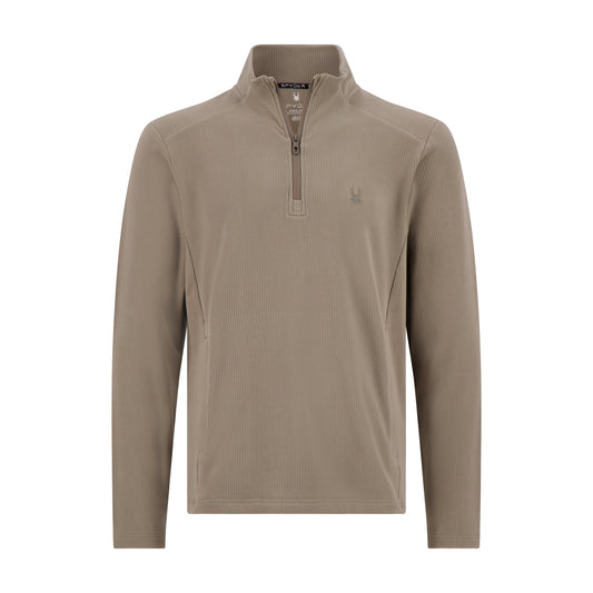 Spyder Men's Corduroy Double Knit Quarter Zip - Timber